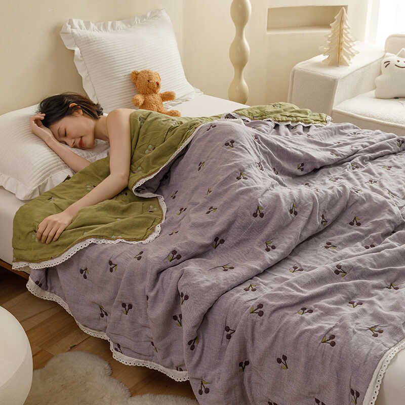 韩式泡芙被五层纱布盖毯夏被夏凉被春秋被空调被学生宿舍纯棉被子,床上用品,棉花被,淘宝优惠券,粉丝福利购,淘宝优惠卷