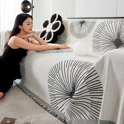 高级感沙发盖布巾四季通用沙发坐垫万能全包套罩冬季毛绒防滑盖毯