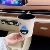 可爱煤球车载垃圾桶袋汽车内车用车上用品雨伞多功能收纳创意置物