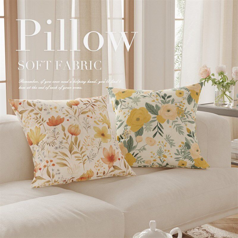田园清新碎花枕套大号办公室沙发抱枕客厅可拆洗靠垫靠背靠枕中古