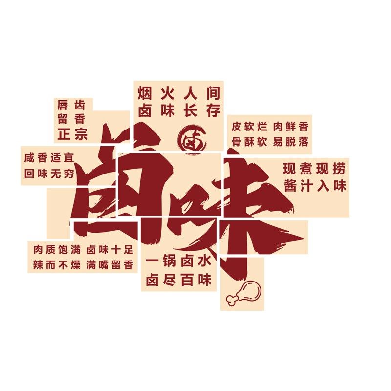 熟食店墙面装饰卤味肉菜餐饮小吃布置用品鸭货装修广告海报贴纸画,家居饰品,软装墙贴,淘宝优惠券,粉丝福利购,淘宝优惠卷