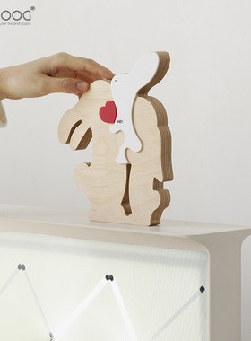 EMITDOOG客厅桌面摆件温馨呆萌兔装饰入户玄关家居电视柜创意饰品