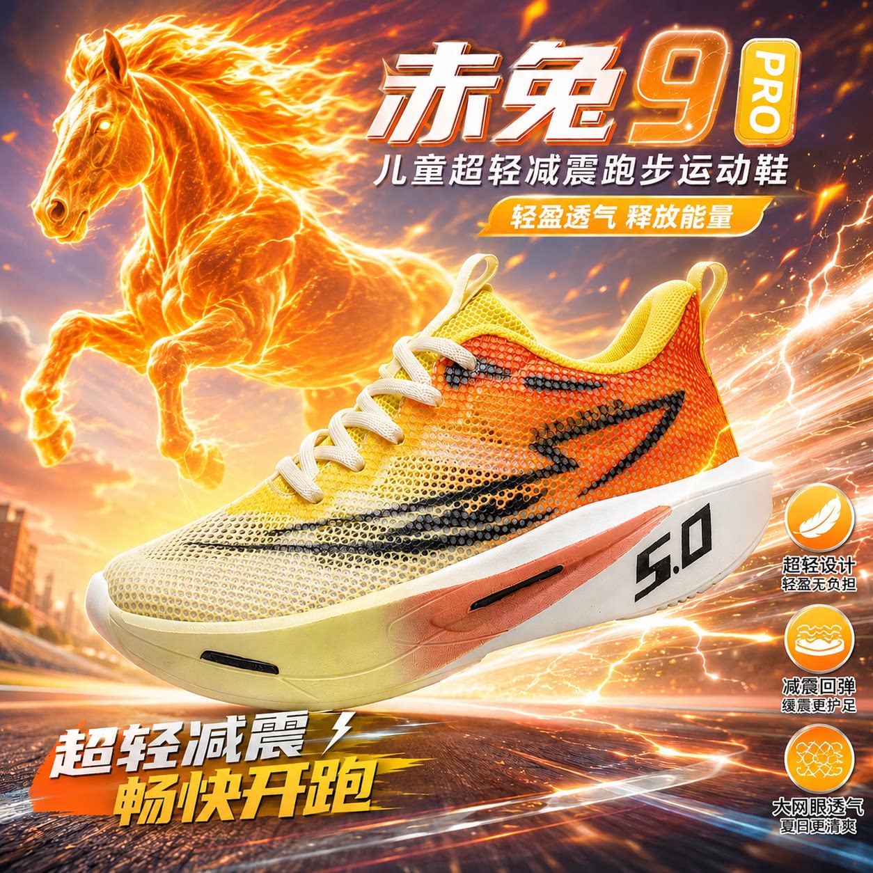 赤兔9pro男童运动鞋子2026