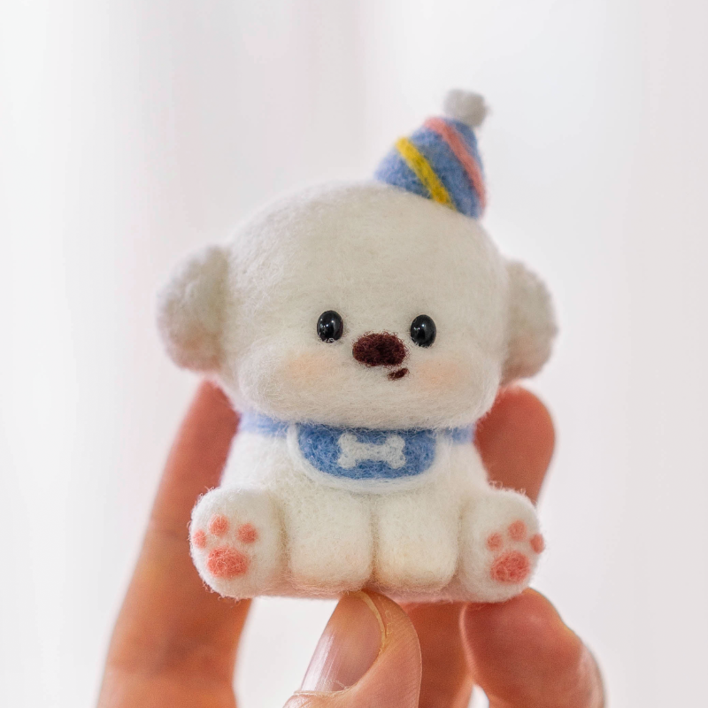 羊毛毡成品定制情侣闺蜜送生日礼物戳戳乐手工玩偶挂件比熊小狗