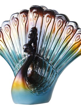 简约北欧孔雀花瓶摆件陶瓷客厅电视柜酒柜装饰品桌面摆设结婚礼物