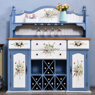 美式乡村餐边柜欧式复古储物柜客厅酒柜隔断柜厨房橱柜玄关酒柜