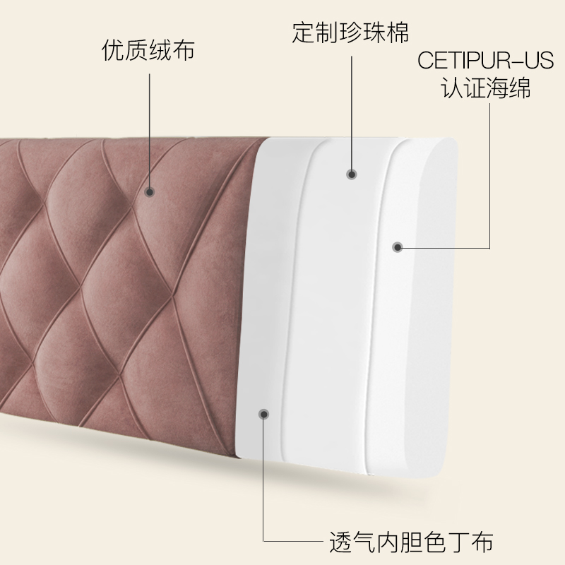 床头靠垫软包榻榻米靠背垫双人床头板靠垫床头套罩自粘简约可拆洗