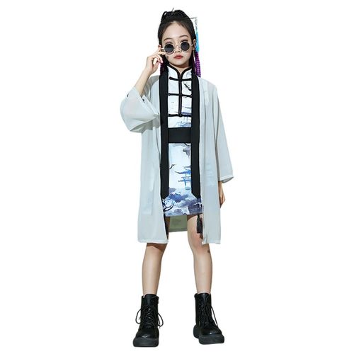 六一儿童国潮演出服装男女童模特水墨中国风T台走秀套装旗袍表演