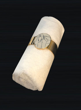 样板房洗手间仿大理石纹毛巾扣售楼处展厅卫生间浴室软装饰品摆件