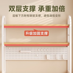 桌面置物架办公书桌多层书架铁艺桌上学生收纳架上收纳洞洞板书架