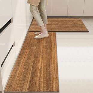 仿木纹厨房专用长条地垫门口硅藻泥吸水吸油脚垫防滑耐脏pvc垫子