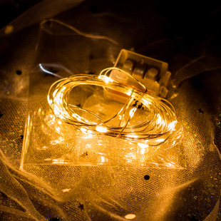 铜丝led灯圣诞节蛋糕装饰满天星串灯彩灯星星小闪灯花束装饰配件