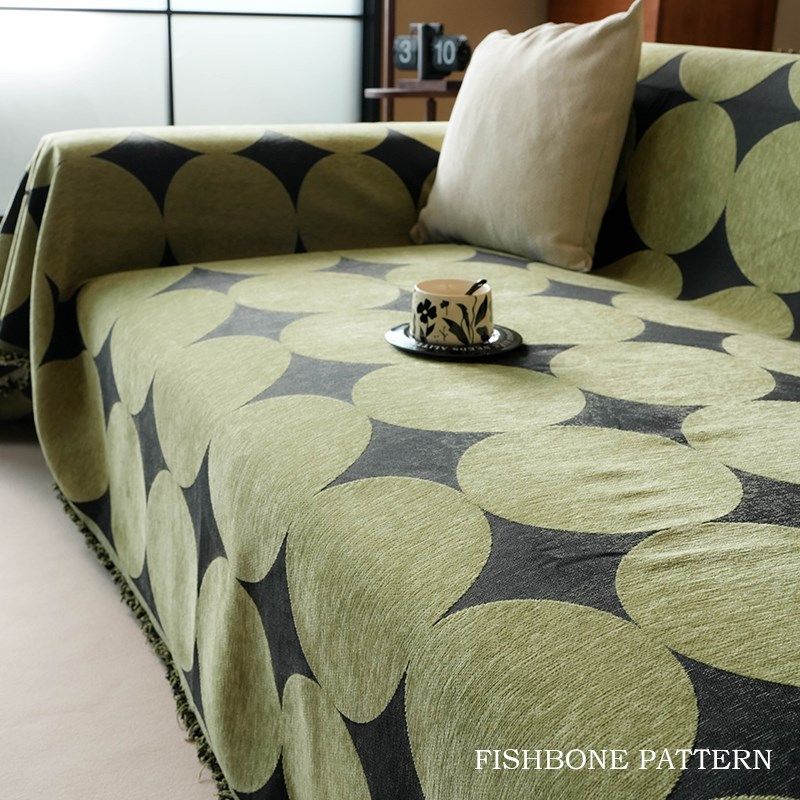 沙发盖布中古风雪尼尔全盖巾四季通用沙发垫高级感沙发套罩沙发巾