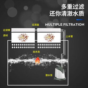 森森滴流盒过滤盒鱼缸过滤器上滤抽屉式滴流盒小型免换水可壁挂