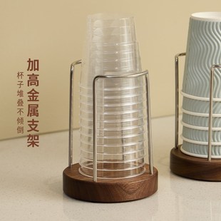 梵瀚实木一次性纸杯架取杯架桌面高颜值饮水机咖啡纸杯收纳置物架