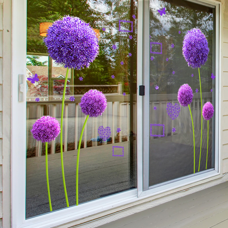 创意窗花贴玻璃门贴纸自粘卧室阳台装饰卫生间3D立体贴画窗户贴花图片