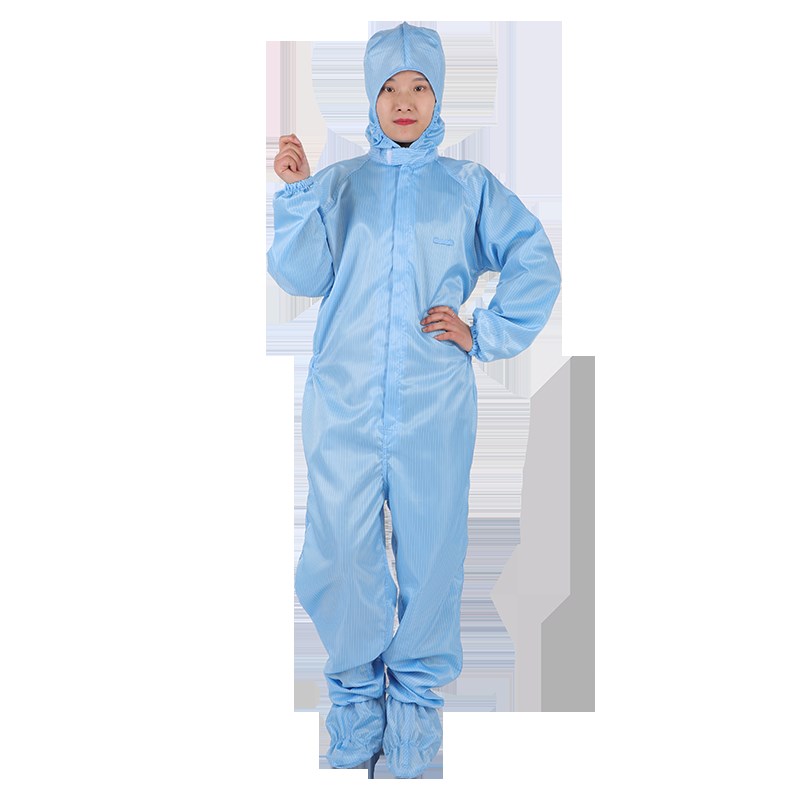 防静电连体服无尘工作服药厂洁净车间参观男女防尘服连帽连鞋套