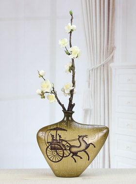 中国风新中式禅意客厅书架摆件博古架办公室书柜家居装饰品陶瓷