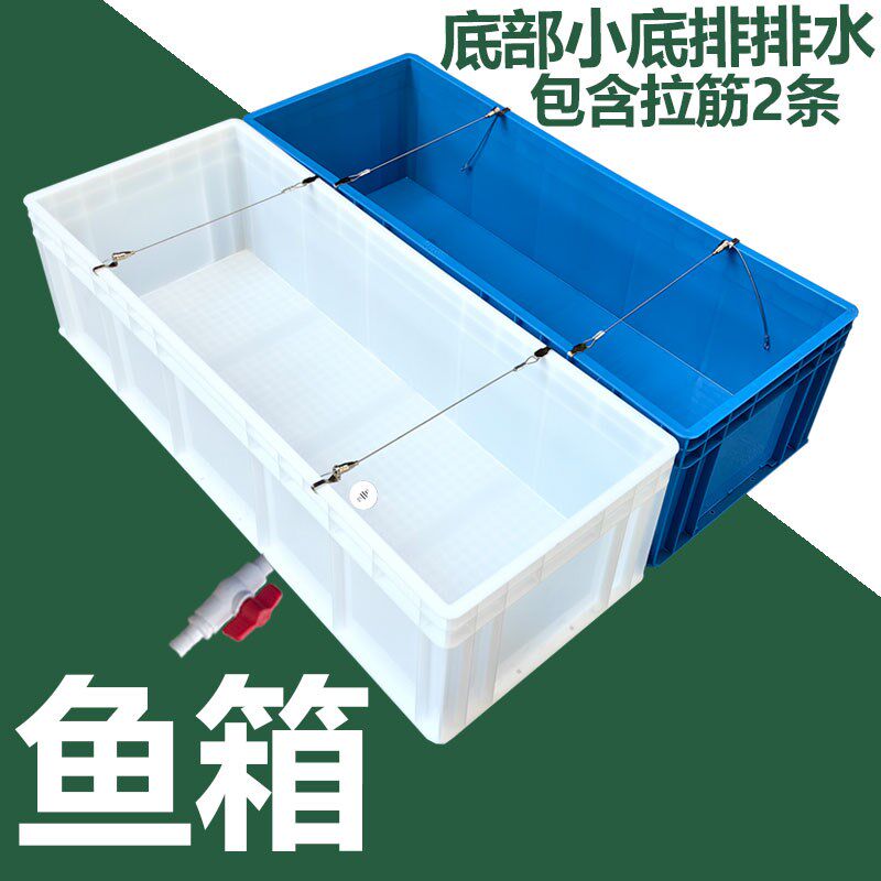 加厚鱼箱带拉筋排水鱼缸底排养殖箱乌龟缸水族箱海鲜缸大号塑料箱