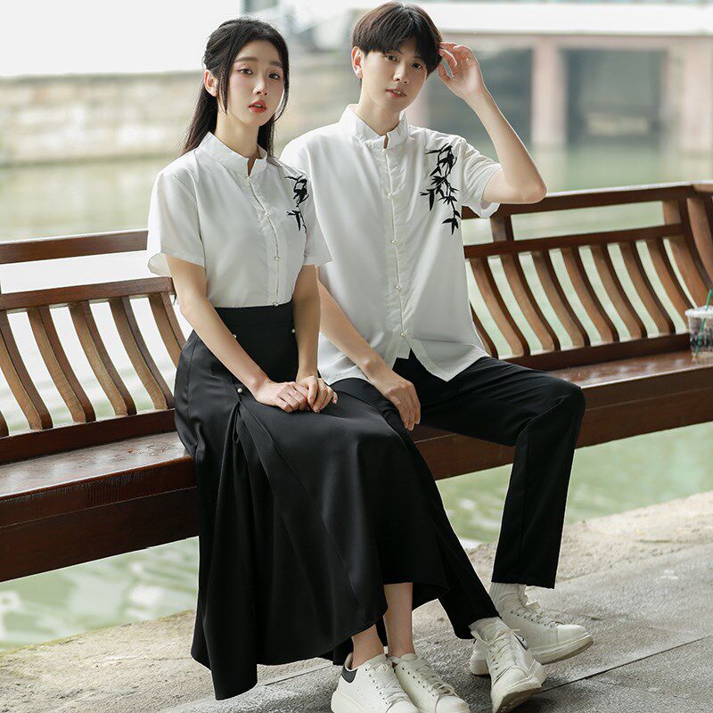 新中式诗歌朗诵班服中国风汉服初高中学生古风合唱演出服校服套装