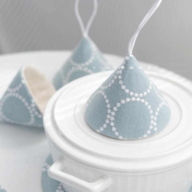 砂锅防烫帽 锅盖防烫帽精致刺绣棉麻布艺小清新厨房棉隔热垫锅抓