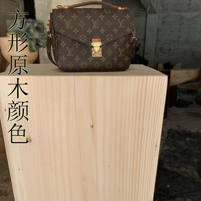北欧实木墩子原木凳子方形边几树桩茶几床头柜花架摆件整木方墩