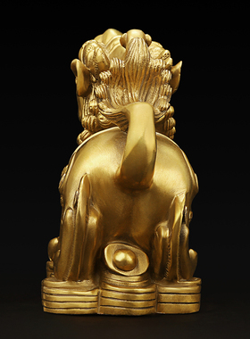 吉善堂 铜貔貅摆件 大号招财雌雄皮丘一对家居客厅装饰工艺品2976