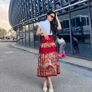 绮艾【鹿神】新中式七分马面裙女秋冬短款小个子半身裙改良汉服