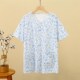 宽松汗衫 中老年女纯棉睡衣短袖 大码 薄款 老人全棉单件上衣 妈妈夏季