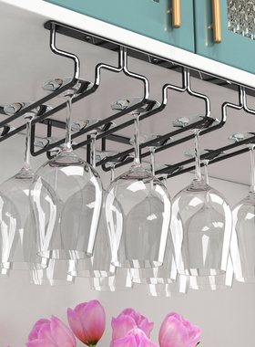 钛黑色SUS304挂杯子架子不锈钢红酒杯架倒挂家用酒杯架高脚杯架