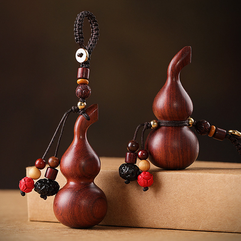 紫檀木小葫芦汽车钥匙扣挂件创意高档平安转运男女可爱挂坠链绳饰,节庆用品/礼品,钥匙扣,淘宝优惠券,粉丝福利购,淘宝优惠卷