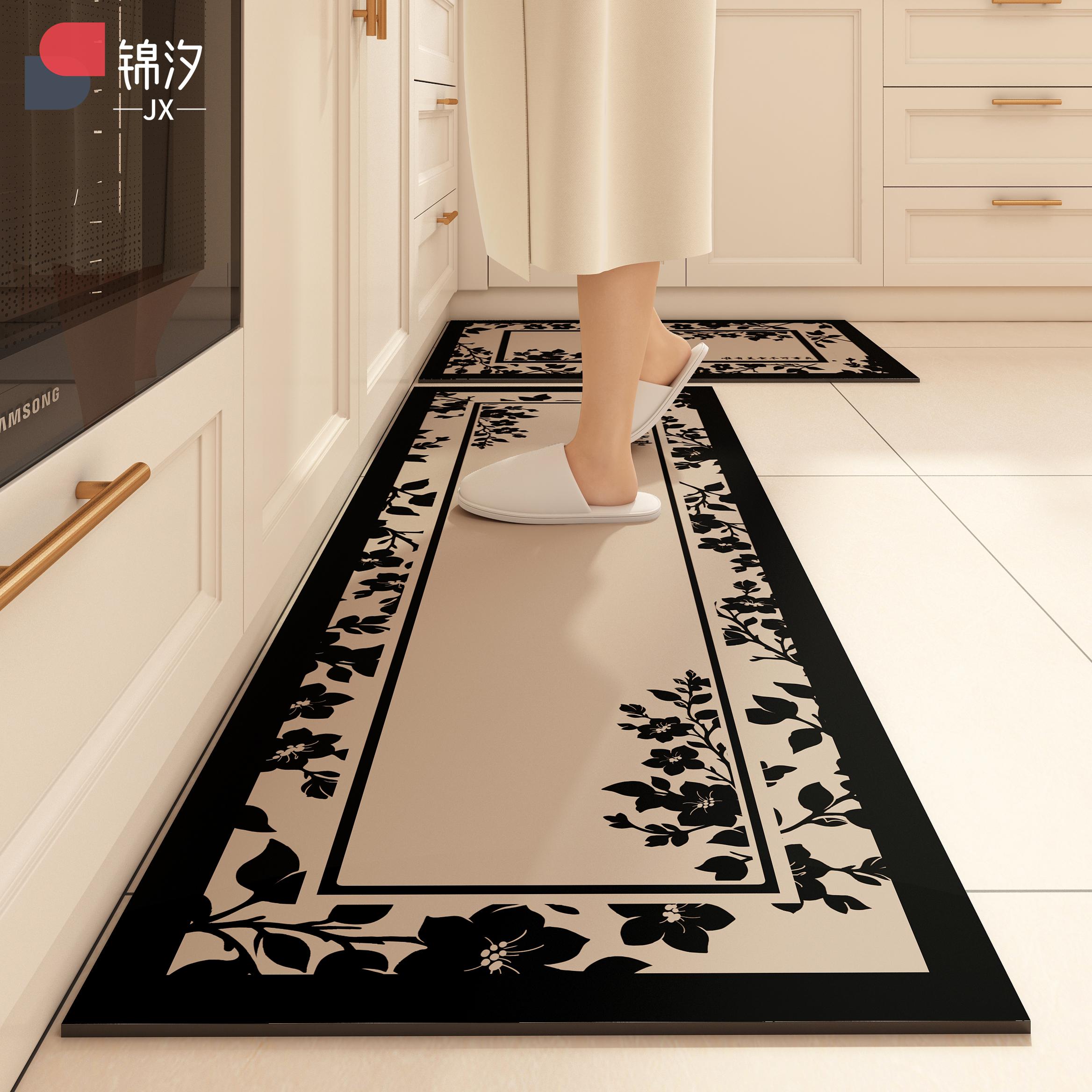 厨房地垫硅藻泥吸水垫吸水防油防滑门口脚垫免打理可裁剪长条地毯