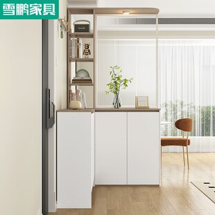 简约客厅屏风隔断柜入户转角L型玄关柜鞋柜一体家用门厅柜6W25