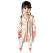 婴儿睡袋纯棉厚款 女儿童护肚防踢被A类无骨男宝宝连体睡衣 秋冬季