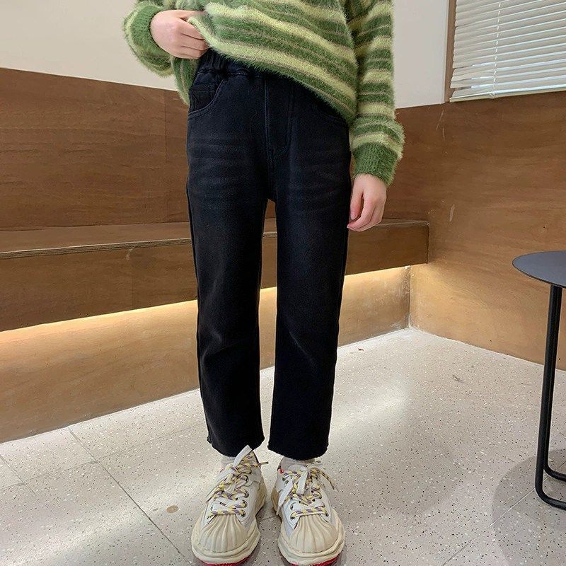 儿童烟管直筒牛仔裤童装新款秋冬季修身裤子中大女童加绒加厚裤子,童装/婴儿装/亲子装,儿童牛仔裤,淘宝优惠券,粉丝福利购,淘宝优惠卷