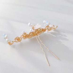 汉服配饰全套装古风儿童头饰发冠簪子长流苏发饰步摇演出凤冠女童