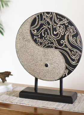 创意家居饰品中式客厅仿古装饰品 古典酒店软装书房摆件太极八卦