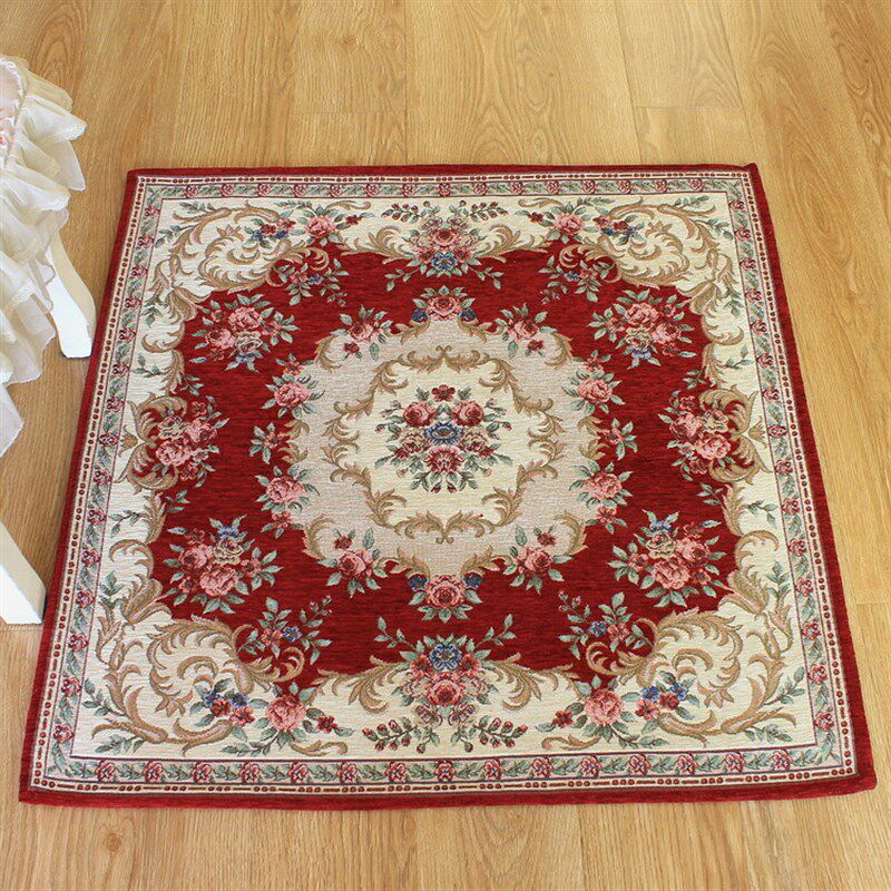 英伦乡村田园风格正方形大地毯客厅垫子地垫书房电脑椅垫玄关脚垫