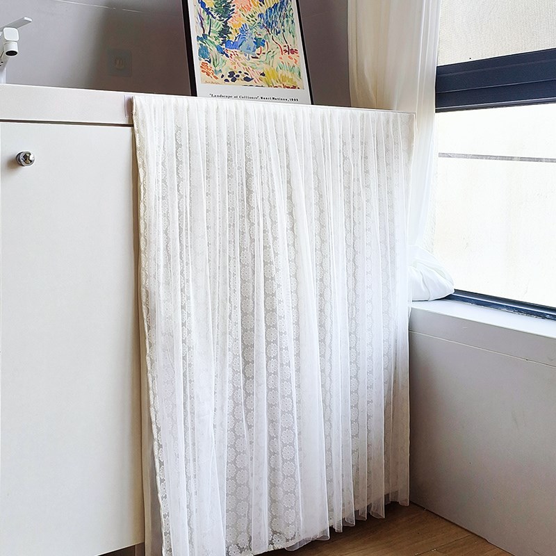 免打孔魔术贴网红法式洗衣机遮挡帘温柔风书柜鞋柜类遮挡帘可定制