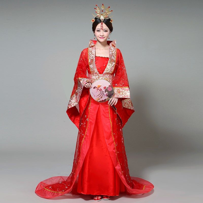 唐朝贵妃古装拖尾轻纱仙女宫廷舞台走秀演出服成人女COS摄影服装,女装/女士精品,民族服装/舞台装,淘宝优惠券,粉丝福利购,淘宝优惠卷