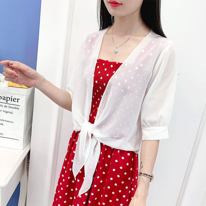 配裙子的上衣小外搭女开衫薄款雪纺衫短款大码夏季防晒披肩小外套,女装/女士精品,蕾丝衫/雪纺衫,淘宝优惠券,粉丝福利购,淘宝优惠卷