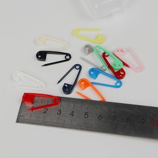 吊牌别针黑色白色粉色塑料安全别针儿童衣服挂吊牌绳扣针送收纳盒