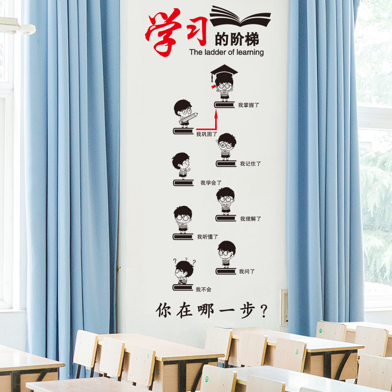 励志学习墙贴标语教室布置班级文化墙面建设装饰贴纸小学初中高中,家居饰品,软装墙贴,淘宝优惠券,粉丝福利购,淘宝优惠卷