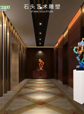 酒店大厅摆件透明树脂抽象雕塑样板房售楼处玄关客厅工艺术品摆设