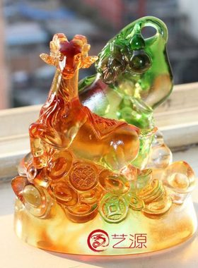 琉璃摆件福羊名片夹摆件工艺品商务办公家居饰品朋友生日礼品礼物