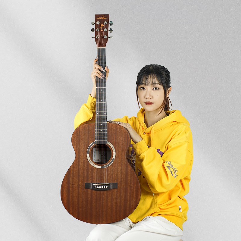 云杉单板初学者吉他40寸民w谣初学男女学生练习入门41寸面单木吉