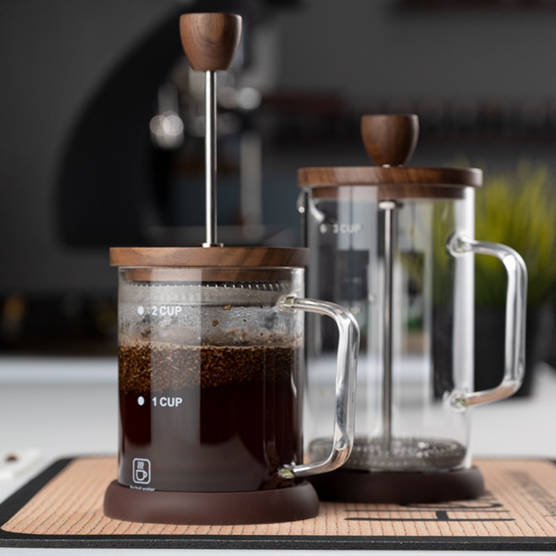 咖啡法压壶 手冲家用过滤杯煮咖啡泡茶过滤器玻璃滤X压壶双层滤网