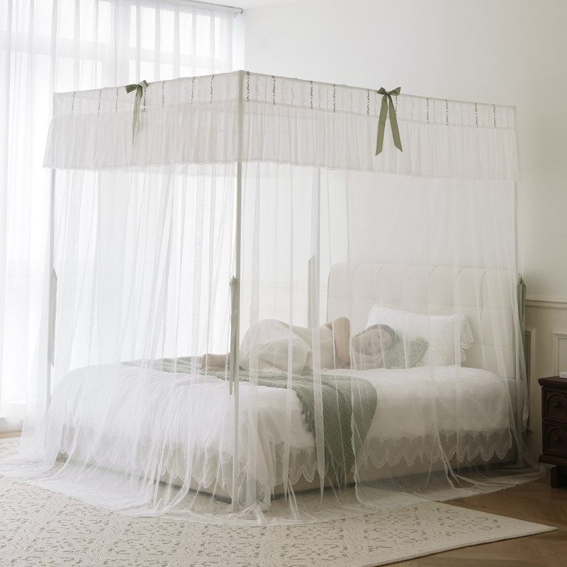 鸥廷落地蚊帐全罩式家用卧室2025新款免安装轻奢高级公主床帘幔纱