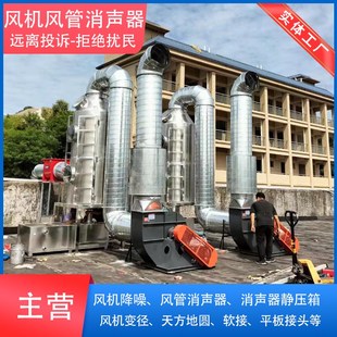 定制风机消音器通风管道消声器风机出风口消音器阻抗式消声静压箱