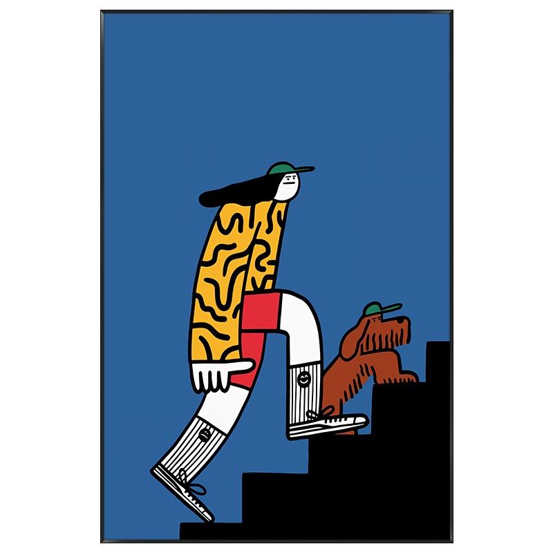 克莱因蓝客厅沙发背景墙装饰画极简卧室壁画餐厅走廊玄关过道挂画